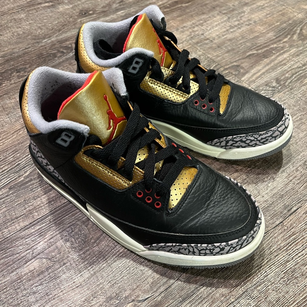 Nike Air Jordan Retro 3 Black/Fire Red Gold
